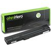 ohmHERO Batteria ohmHero 5200mAh REALI 10,8V per portatile asus A32-K52, A40J, A42, A42D, A42E, A42F, A42J, A52, A52F, A52J, A62, B53, F85, F86, K42, K52, K62, N82, P42, P52, P62, P82, PR067, PR08C, X42, X52, X5I, X67, X8C, X42D, X42DE, X42E, X42F, X42J …