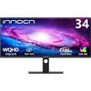 INNOCN Monitor ultra largo da 34 pollici WQHD 3440 x 1440P 180Hz IPS PC Adaptive-Sync compatibile con G-SYNC, HDMI, DP, PIP/PBP, 21:9, HDR, MPRT, altoparlante integrato, altezza regolabile, cura dei