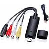 Aolirot Convertitore da Hi8 VHS a DVD Digital, Scheda di Acquisizione Video USB Convertitore da VHS in DVD Digitale Adattatore Audio Video Digitalizzare Supporta Linux/Win Xp/Vista/Win 7/8/10