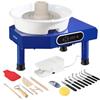 VEVOR Tornio da Vasaio Formatura Ceramica 25 cm, Macchina Rotante Regolabile da 60 a 300 giri/min con Pedale, Vaschetta in ABS Rimovibile, Pannello LCD Manuale, Strumenti e Grembiule, per Lavori Creta