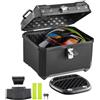 VEVOR Bauletto Posteriore per Moto Capacità 45L Universale Bauletto in ABS Impermeabile IPX4, con Serratura di Sicurezza, Rivestimento in Pelle, Trasporto Bagagli Valigie Caschi, Viaggio, Campeggio