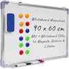 KRUMAD Lavagna magnetica 90 x 60 cm - Lavagna magnetica con accessori - Lavagna cancellabile con telaio in metallo - Include 4 penne, 12 magneti, gomme e 2 ganci - per ufficio e cameretta dei bambini