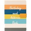 Sixstore A5 - Libro per indirizzi e compleanno, in tessuto satinato, motivo floreale, chiusura magnetica, 21 x 15 cm, a strisce acquerellabili,Morbida copertura imbottita Address & Birthday Book