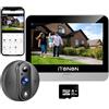 iTenen Wifi Senza Fili Spioncino Digitale Porta WiFi Campanello con MicroSD da 32GB,3.0MP Telecamera la Porta anteriore con monitor 4.3 pollici,Allarme al telefono cellulare,PIR