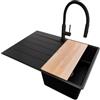 PRIMAGRAN Lavandino da Cucina Nero - Copenhagen Top, 70x50cm