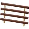 ZESLIV 4 maniglie per armadi in legno di noce, distanza tra i fori 320 mm, maniglie a T per armadi, mobili da cucina, cassetti e comò