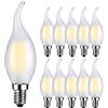 RANBOO Lampadina LED Candela Fiamma E14 4W Equivalenti a 40W Bianca Fredda 6500K 400LM Forma a Candela C35 Non Dimmerabile Vetro Smerigliato 10-Pack