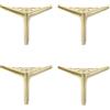 MZZHEDIE 4 Gambe Triangolari per Mobili,Colore Oro Spazzolato,Gambe del Tavolo in Metallo,Piedini Triangolari in Metallo,Gambe di Supporto del Piede Sostitutive fai-da-te,per Armadi (120mm/4.7in)