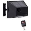 KEEDA - Sirena di allarme solare con telecomando, sensore di movimento 129 db, luce stroboscopica antifurto, per esterni, casa, fattoria, fienile, cortile, confezione da 1