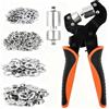 POUMUE Occhielli per Teloni Professionali con 400 Occhielli (200 Occhielli da Ø6mm e 200 Occhielli da Ø10mm), Pinza per Occhielli Metallici, Occhiellatrice per Tessuti per Pelle Telone Cartone Tessuto