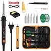 Beizkna Saldatore a Stagno Kit 80W LED 180-520℃ Temperatura Regolabile 15 in1 | 10s Riscaldamento Attrezzatura per Saldatura per Riparazione Elettronica Fai Da Te, PCB, Filo di Saldatura, 5 Punte