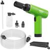 WORFCI Mini Idropulitrice Portatile Senza Fili, USB-C, Indicatore Batteria | MAX 18 Bar, Multi Jet 5-in-1, Ugello per Schiuma, Tubo (5 m), Adattatore per Bottiglia, portata: 160 l/h, peso: 0,77 kg