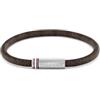 Tommy Hilfiger Bracciale da uomo Tommy Hilfiger in cordino marrone stampato con chiusura magnetica