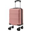 KONO Trolley Bagaglio a Mano con Ruote Rimovibili 40x30x20 cm Valigia Cabina, in ABS+PC, Conforme a Ryanair, Vueling, Wizz Air ed EasyJet (Nudo, 15)