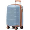 CRUW Bagaglio a Mano, Serratura TSA Approvata, Ruote Doppie Spinner Silenziose Espandibile Valigia Leggera - Una volta Espansa 56x45x25 cm, Limite Cabina per easyJet, BA, Jet2 e altre compagnie