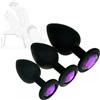 SCAUA Confezione da 3 Tappi per Palline massaggianti Bûtt Pl'ugs Gây in Silicone Nero Anâl Plūg Jewel Bûtt S & M Couples