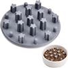 Kaslaider Ciotola Anti Ingozzamento per Cani e Gatti in Silicone, Inserto Slow Feeder Dog con 19 Ventose Antiscivolo, Ciotole per Cani Piccola Taglia (Grigio, 10x10x2.3 cm)