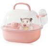 BAIFULAI Criceto con bottiglia d'acqua, criceto portatile con comoda maniglia, 20 L x 18 L x 19 H cm, scatola da viaggio per topi porcellini d'India Coniglio (rosa)