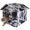 Generisch Casetta per gatti per esterni, calda e impermeabile, con tenda, protezione da , freddo e pioggia, per giardino, balcone, garage, cortile, affidabile per gatti e cani di piccola taglia