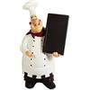 KiaoTime 98915HB Figurine Chef Italiano Decorazione Cucina con Chef Lavagna Contatore Top Chef Figurine Da Collezione Cucina Chef Decorazione Statua