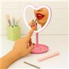 KASANOVA Specchio da tavolo cuore con led rosa