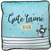 Sheepworld - Cuscino con stampa e scritta, Poliestere, Azzurro, 25 cm x 25 cm