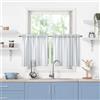 ZJDECOR Tende da bar in misto cotone, lunghe 61 cm, a righe verticali blu su bianco, piccole tende per finestra per bagno, camper, tasca per asta, 68 x 61 cm (confezione da 2), blu/bianco
