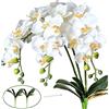 FagusHome Fiori artificiali di Phalaenopsis in seta, 78,7 cm, 3 pezzi con 2 fasci di foglie, fiori di orchidea artificiali, piante a stelo in finta farfalla Phalaenopsis fiori per decorazione casa