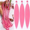 YDDM Capelli Per Treccine Africane Rosa Extension Treccine Texture Yaki Easy Install per Principianti 32 Pollici 3 Pezzi Capelli Leggeri e Naturali per Box Braids, Twist e Crochet