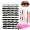 DNSGOOR Kit di Estensione Ciglia Individuale Lashes Kit per Principiante a Casa con 280 Pcs 9-16mm Lunghezza 30D+40D Curl Lash Clusters Lash Bond e Seal Glue Remover Pinzette Lash Applicator Tool