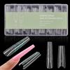 Kinesgsg 240 Pezzi Dual Form Sandwich, Formine Doppie Unghie Riutilizzabile, Dual Nail Form, Double Top & Bottom Design Tips Unghie Ricostruzione, per Gel Extensions per Fai Da Te (Trapezio Lungo)