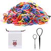 YSDYY 2000 Pz Mini elastici con 2 Pz clip di capelli e 1 Pz coulisse tasca, fascia elastica per capelli piccoli, fascia elastica per capelli di colore misto, utilizzata per trecce, coda di cavallo.