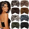 Awumbuk 8 Pezzi Fascia Capelli Donna - 7'' Extra Large Elastico Fasce Capelli Headband Elastico, Leopardata Multicolore Turbante, per Yoga, Sport, Skincare, Uso Quotidiano Accessori (Verde)