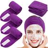 Generic Fasce per il viso, confezione da 5, turbante in spugna, asciugamano elasticizzato regolabile, adatto per bagno, trucco e fasce per esercizi