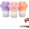 BTACGWP Set Flaconi da Viaggio in Silicone da 3pz, Viola/Rosa/Arancione, Chiusura Antiperdita, Design Zampa di Gatto per Controllo Visuale, Ideali per Bagaglio Aereo e Docce