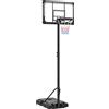 SPORTNOW Canestro Basket a 6 Altezze Regolabili con Base Riempibile e Rotelle, in PE, Acciaio e Poliestere, Nero