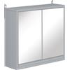 Homcom Mobile Specchiera Bagno a Parete, Armadietto con Ripiano Regolabile e Doppia Porta a Vetro, Grigio, 48x14.5x45cm|Aosom italy