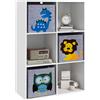 ZONEKIZ Libreria per bambini, Cubi, Cassetti, MDF, Dispositivo anti-ribaltamento, Bianco | Aosom Italy