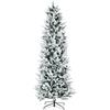 HOMCOM Albero di Natale Innevato 225cm con 988 Rami e Base in Acciaio per Interni con Apertura Automatica|Aosom