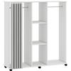 HOMCOM Armadio Appendiabiti Mobile Contenitore con 6 Ruote, in Legno, 120x40x128 cm, Bianco | Aosom Italy