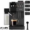 Cecotec Macchina da Caffè a Capsule Freestyle Grind & Latte. 1400W, 20Bar, Multicapsule, Caffè in Grani 40g, Macinino Conico, Serbatoio Acqua 1.6L, 300ml Latte, Thermoblock, Schermo Tattile
