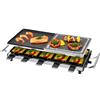 Profi Cook ProfiCook Grill raclette 2in1, raclette 10 persone, raclette con piano in pietra e piano cottura, antiaderente, impugnature isolate termicamente, termostato continuo,1700 Watt, acciaio inox,PC-RG 1144