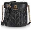Karl Lagerfeld Paris Laffayette Borsa a tracolla in pelle con tracolla a catena, nero/oro