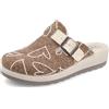 Fly Flot Ciabatta Donna in Panno con Cuori, Fibbia Regolabile, Sottopiede in Panno, Suola in Poliuretano Piumatec 4,5cm
