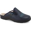 Fly Flot | Bio Style Woman, Pantofole Donna con Elastico e Ricami, Ciabatte con Tomaia Foderata in Vera Lana e Sottopiede in Vera Lana, Blu, 36