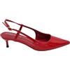 Malu Shoes Decollete Donna a Punta Rosso Vernice Slingback con Cinturino Tacco a Spillo 3 cm