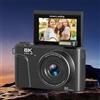 Gistuch Fotocamera da 88 MP 8K, zoom 18x, autofocus, 3 pollici, schermo ribaltabile a 180°, doppia batteria, WiFi, mirrorless, con copriobiettivo, scheda di memoria da 32 GB per fotografia, nero