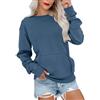 Ovanviso Felpe da donna a maniche lunghe casual girocollo carino pullover top felpa leggera con tasca 2025, Grigio e blu, Small