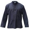 Shopoholic Fashion Camicie da Uomo Hippy con Colletto a Fascetta in Tessuto di Canapa Tinta Unita