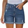 LKRSEEF Jeans Corti Donna Bermuda Jeans Donna Texani Estivi Neri Pantaloncini Da Leggins Shorts Sportivi Curvy Short Costumi Pantaloncino Cargo 5Xl Corsa Leggeri Culotte Bianche Eleganti Sport Tre Quarti